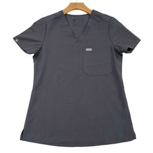 Figs Scrub Top Womens XS Gray Catarina One-Pocket Short Sleeve Work Uniform